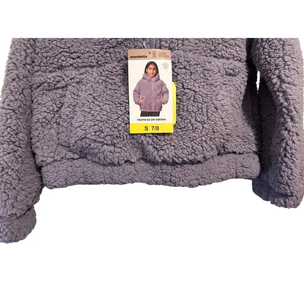 Mondetta NWT 7/8 Lavender jacket with half zip kangaroo pockets